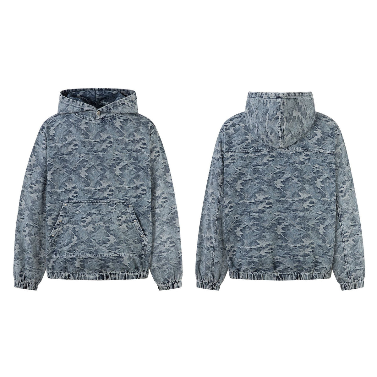Vintage Acid-Washed Camo Heavyweight Hoodie