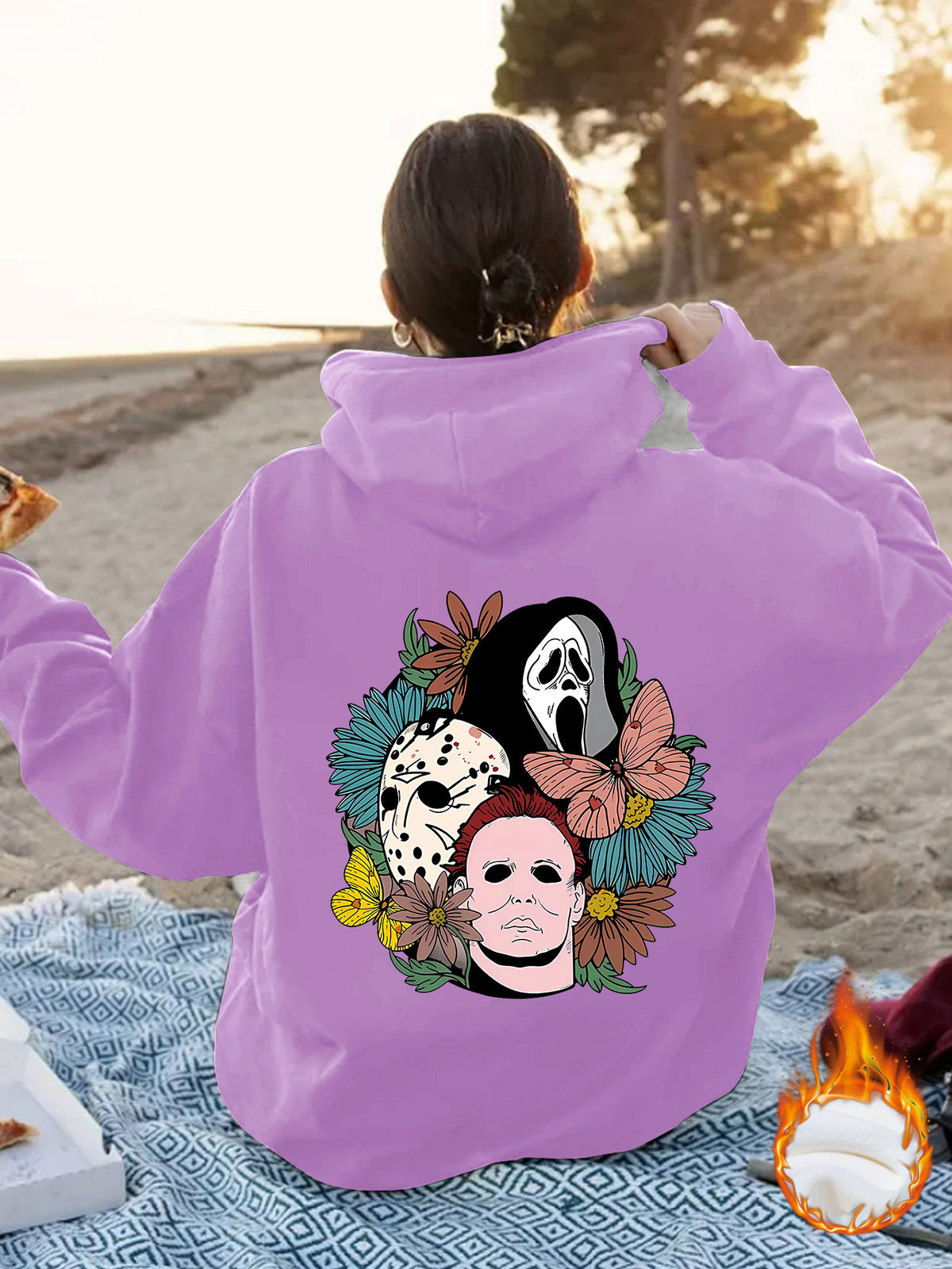 Spooky Vibes Halloween Floral Graphic Hoodie
