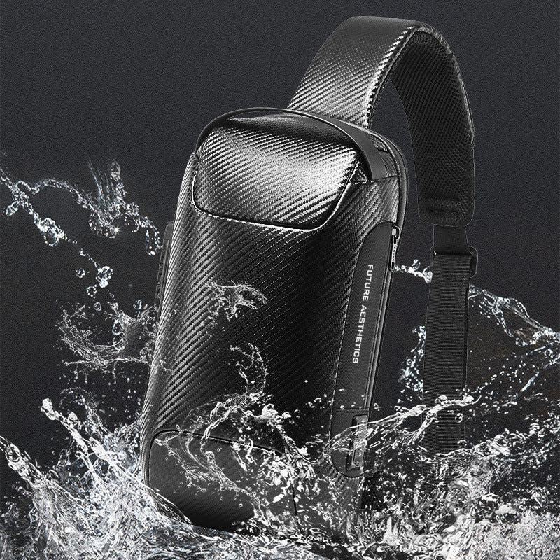 Anti-Theft Hard Shell Sling Bag with USB Port