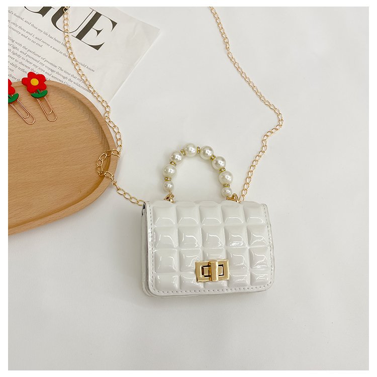 Little Princess Mini Quilted Pearl Strap Handbag