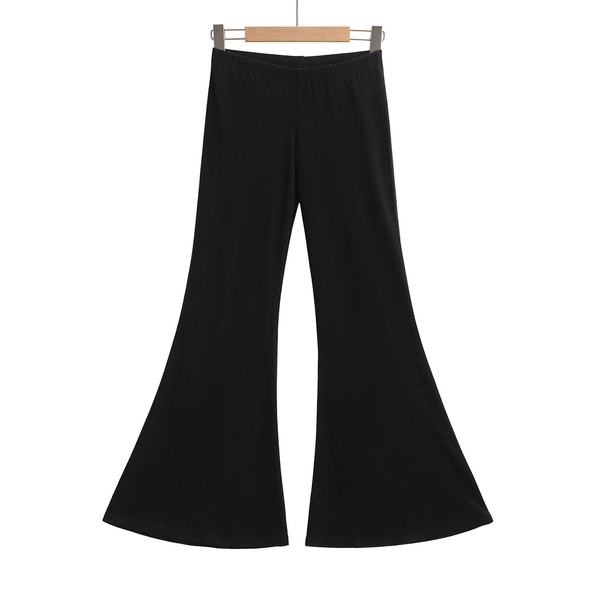 Retro High-Waist Drapey Bell-Bottom Flare Pants