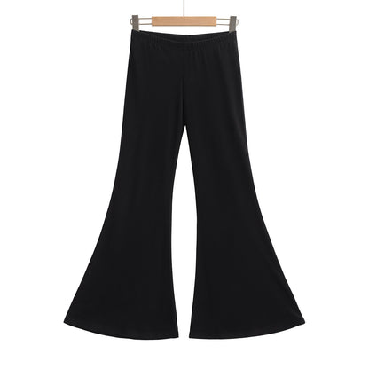 Retro High-Waist Drapey Bell-Bottom Flare Pants