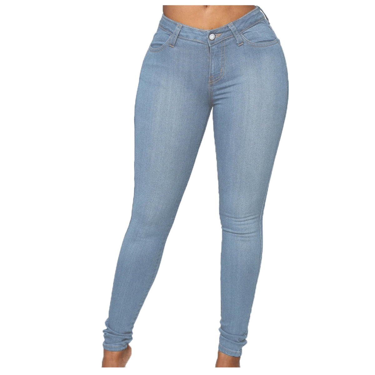 High-Waist Curve-Sculpting Stretch Denim Jeggings