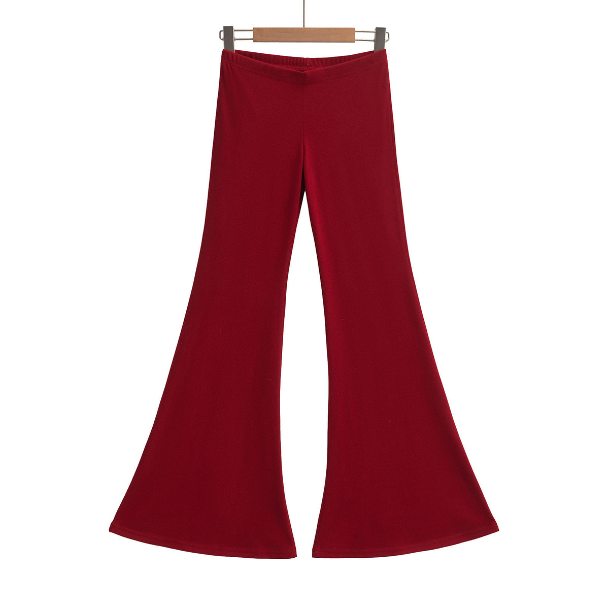 Retro High-Waist Drapey Bell-Bottom Flare Pants