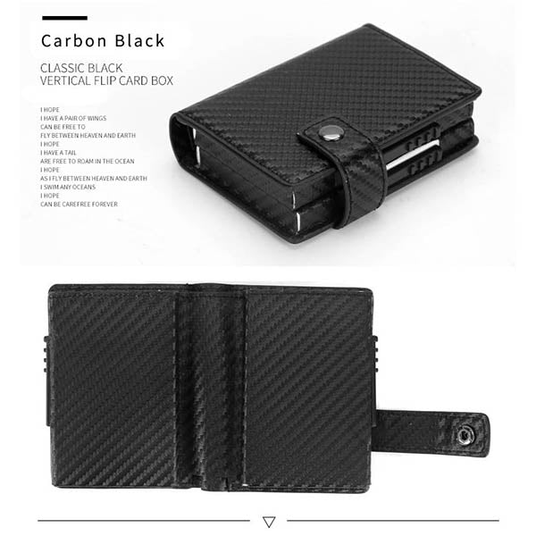 Sleek RFID Pop-Up Leather Card Wallet