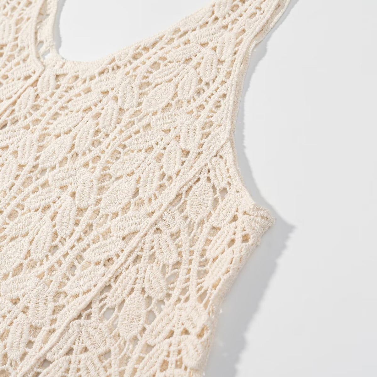 Crochet Embroidered V-Neck Tank Top