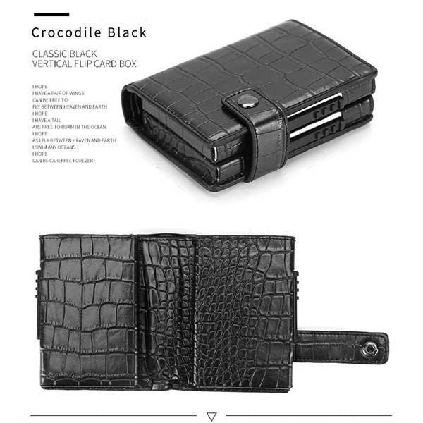 Sleek RFID Pop-Up Leather Card Wallet