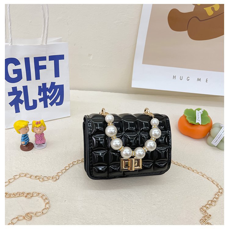 Little Princess Mini Quilted Pearl Strap Handbag