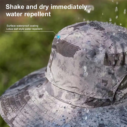 Dual Solar-Powered Fan Wide-Brim Safari Hat