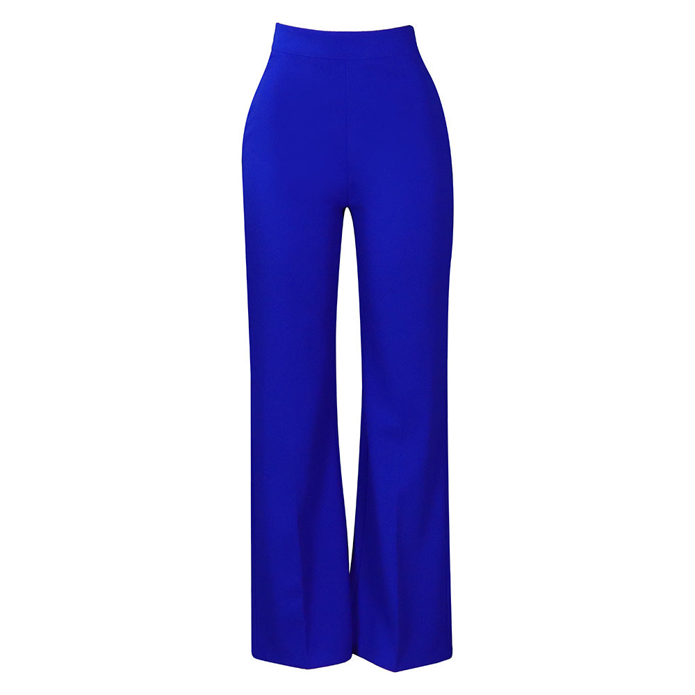 Vibrant High-Waist Wide-Leg Tailored Trouser