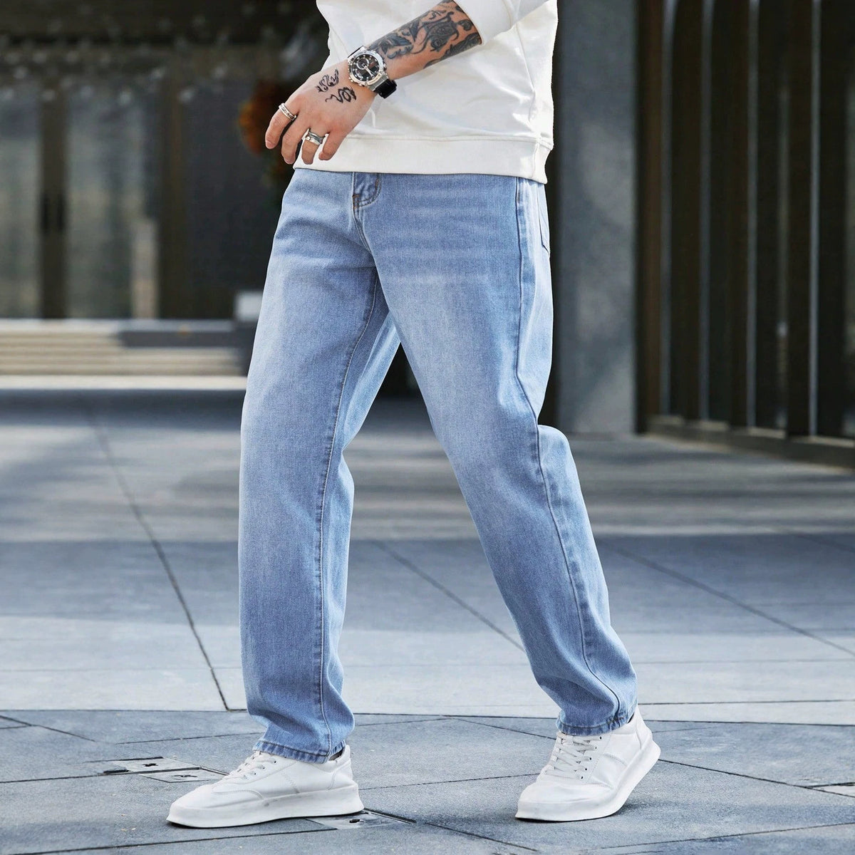 Urban Vintage Washed Straight Jeans