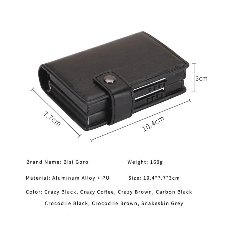 Sleek RFID Pop-Up Leather Card Wallet