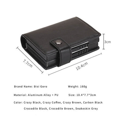 Sleek RFID Pop-Up Leather Card Wallet