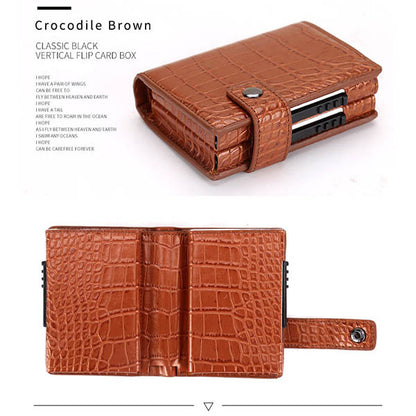 Sleek RFID Pop-Up Leather Card Wallet