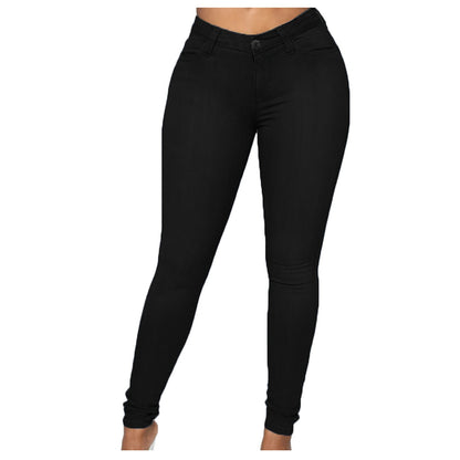 High-Waist Curve-Sculpting Stretch Denim Jeggings