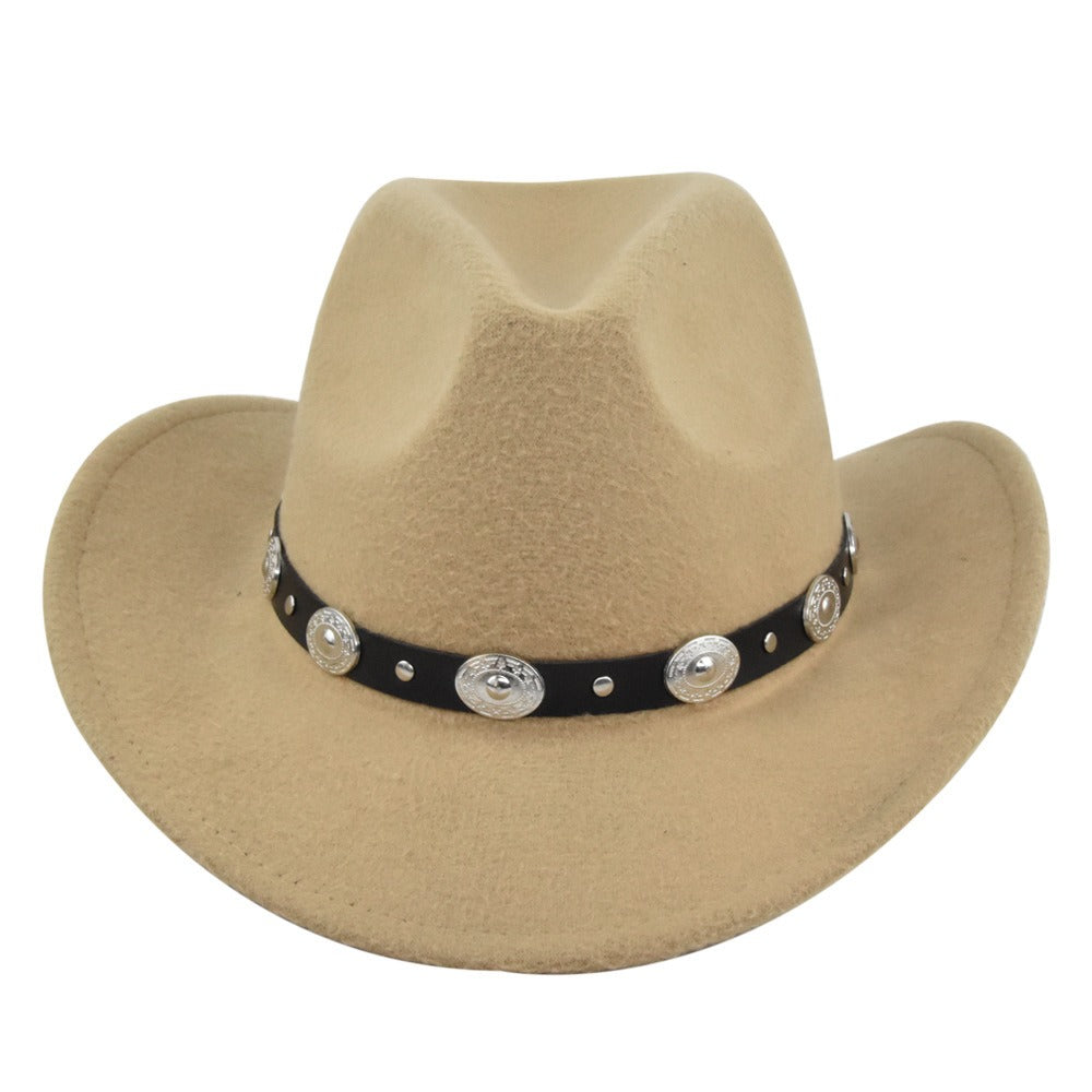 Vintage Studded Band Felt Cowboy Hat