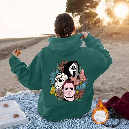 Spooky Vibes Halloween Floral Graphic Hoodie