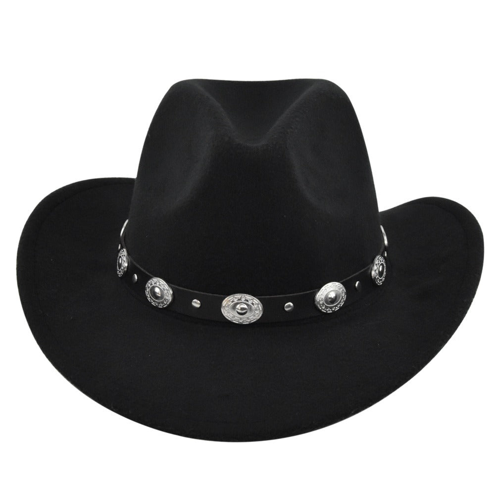 Vintage Studded Band Felt Cowboy Hat