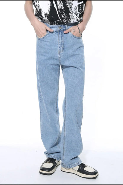 Vintage Light Wash Straight-Leg Denim Jeans