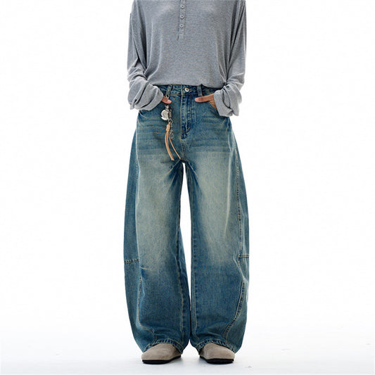 Vintage Loose-Fit Washed Denim Jeans