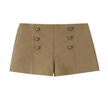 Military Utility Stand-Collar Jacket & Sailor Shorts Set