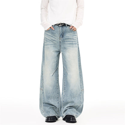 Vintage Baggy Wide-Leg Panelled Denim Jeans