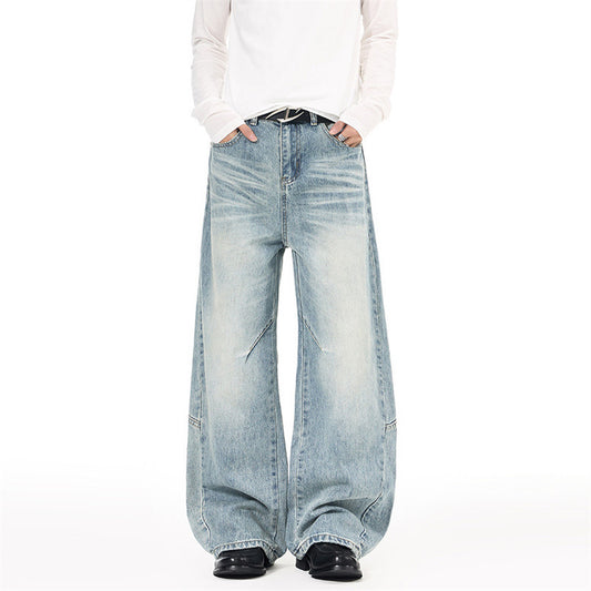 Vintage Baggy Wide-Leg Panelled Denim Jeans