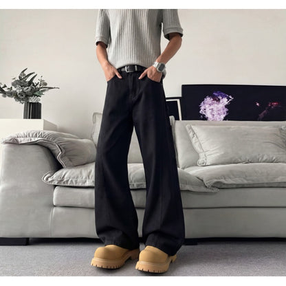 Cyberpunk Studded Flare Wide-Leg Denim Jeans