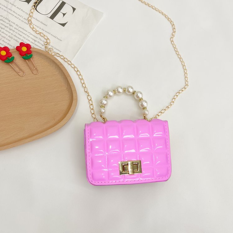 Little Princess Mini Quilted Pearl Strap Handbag