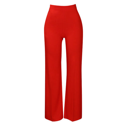 Vibrant High-Waist Wide-Leg Tailored Trouser