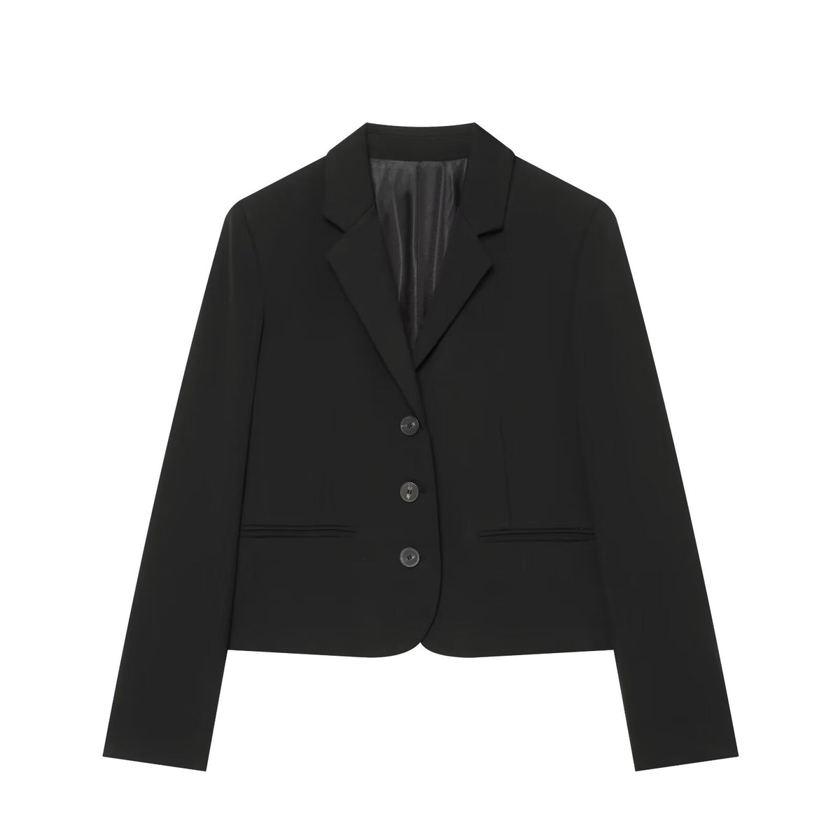 Single-Breasted Cropped Blazer & High-Waist Flared Trouser Suit Set