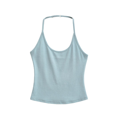 Seamless Halter Neck Athletic Crop Tank