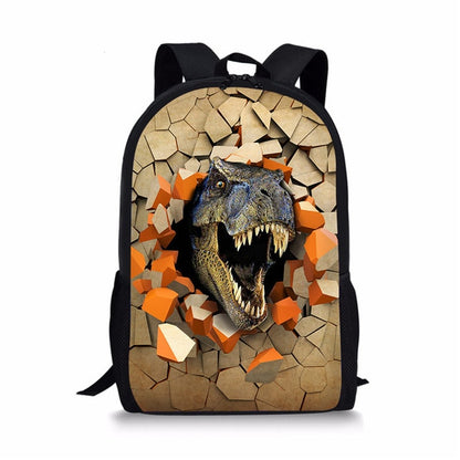 Kids 3D Graphic Dinosaur Orthopedic School Backpack