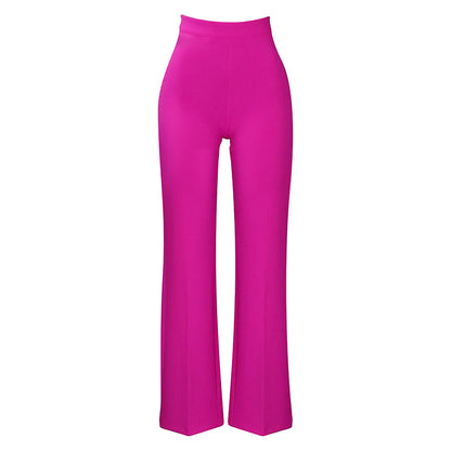 Vibrant High-Waist Wide-Leg Tailored Trouser