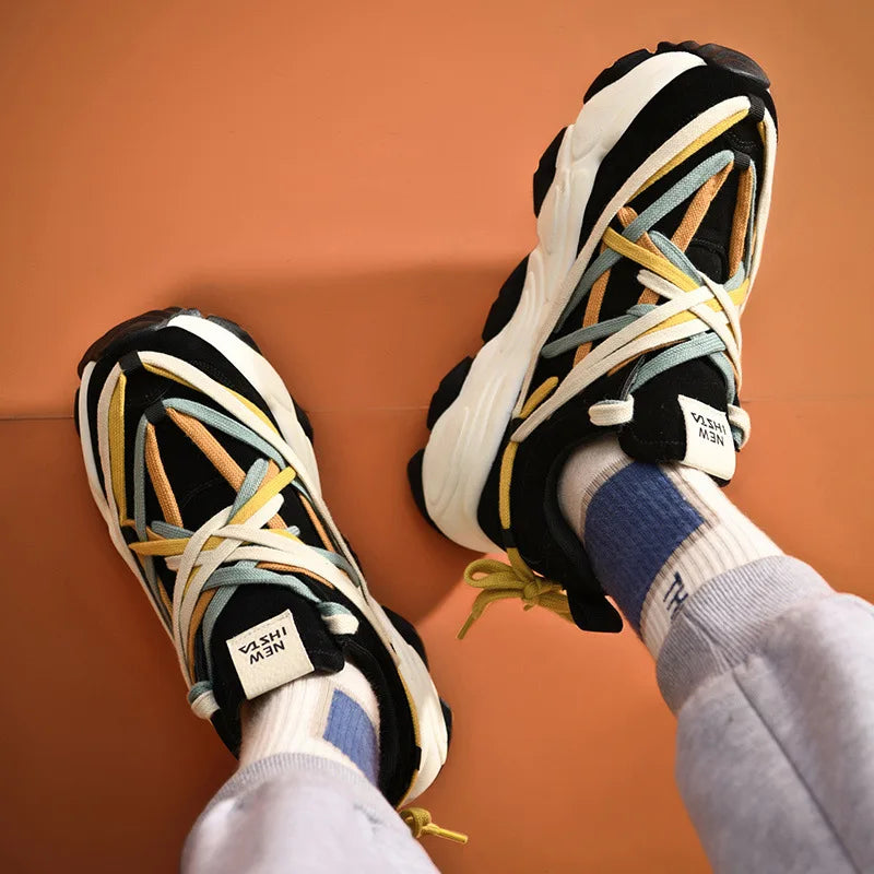 Streetwear Chunky Multicolored Laced Sneakers