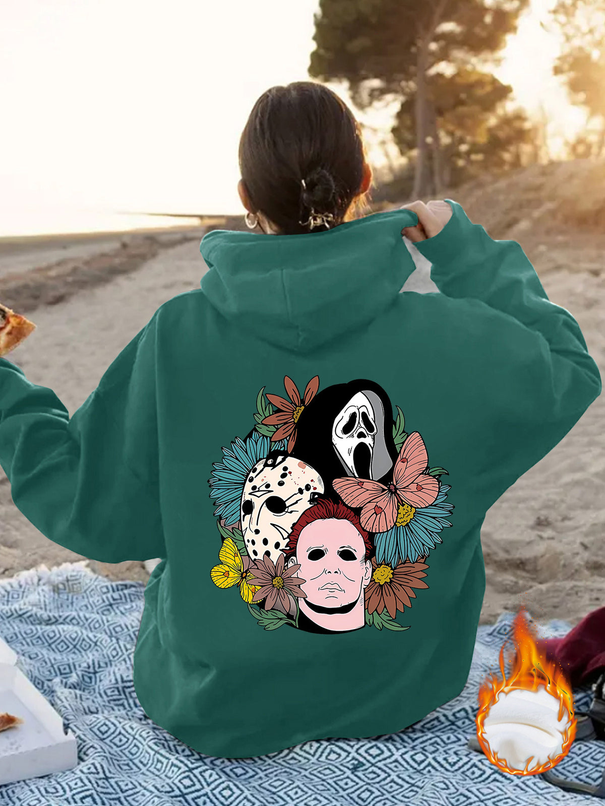 Spooky Vibes Halloween Floral Graphic Hoodie