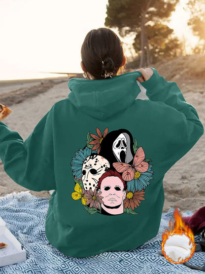 Spooky Vibes Halloween Floral Graphic Hoodie