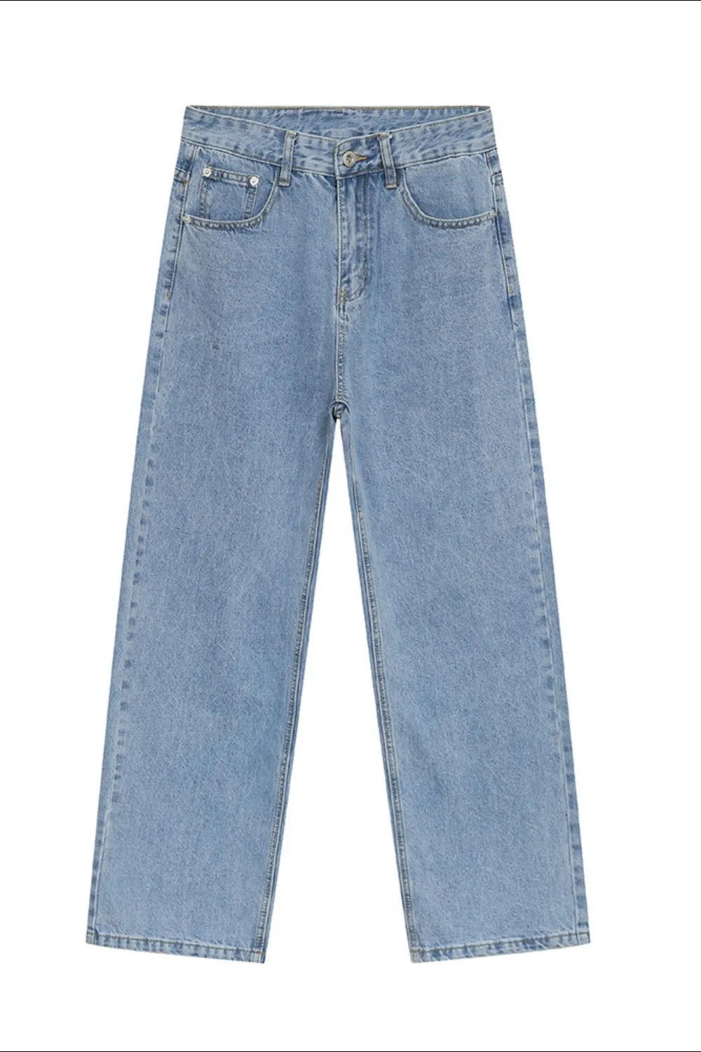 Vintage Light Wash Straight-Leg Denim Jeans