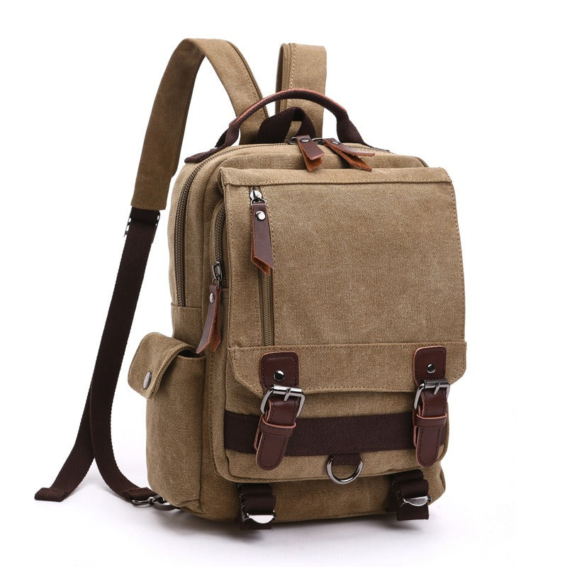 Vintage Multi-Pocket Heavyweight Canvas Rucksack