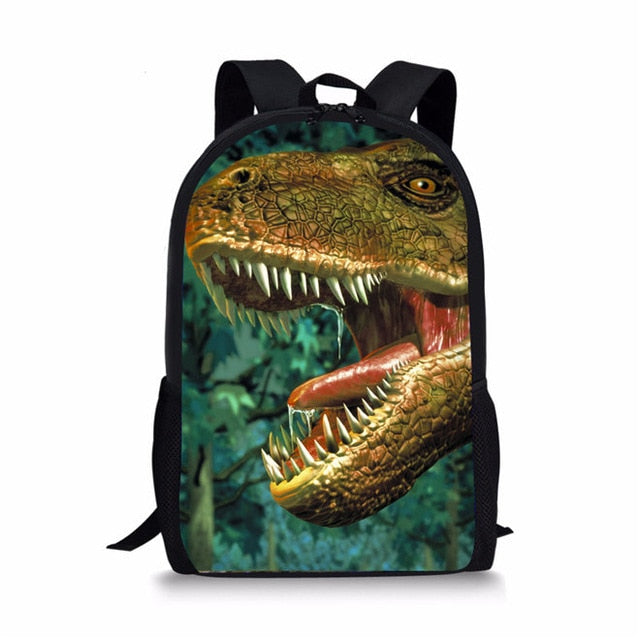 Kids 3D Graphic Dinosaur Orthopedic School Backpack