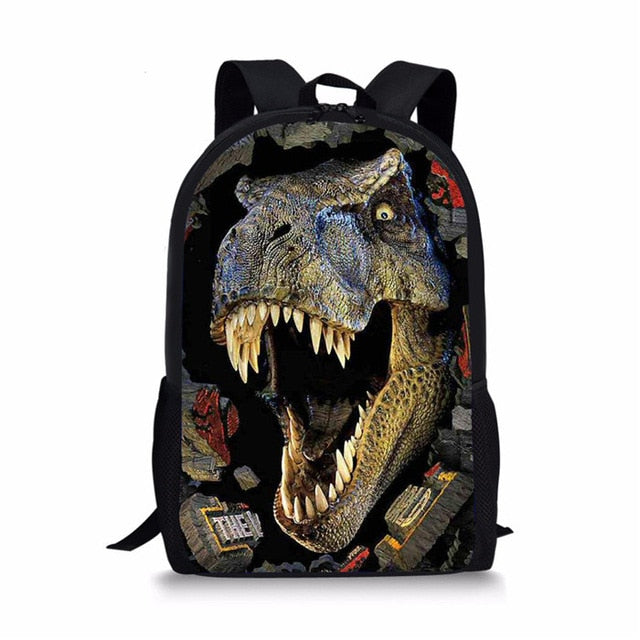 Kids 3D Graphic Dinosaur Orthopedic School Backpack