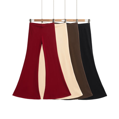 Retro High-Waist Drapey Bell-Bottom Flare Pants
