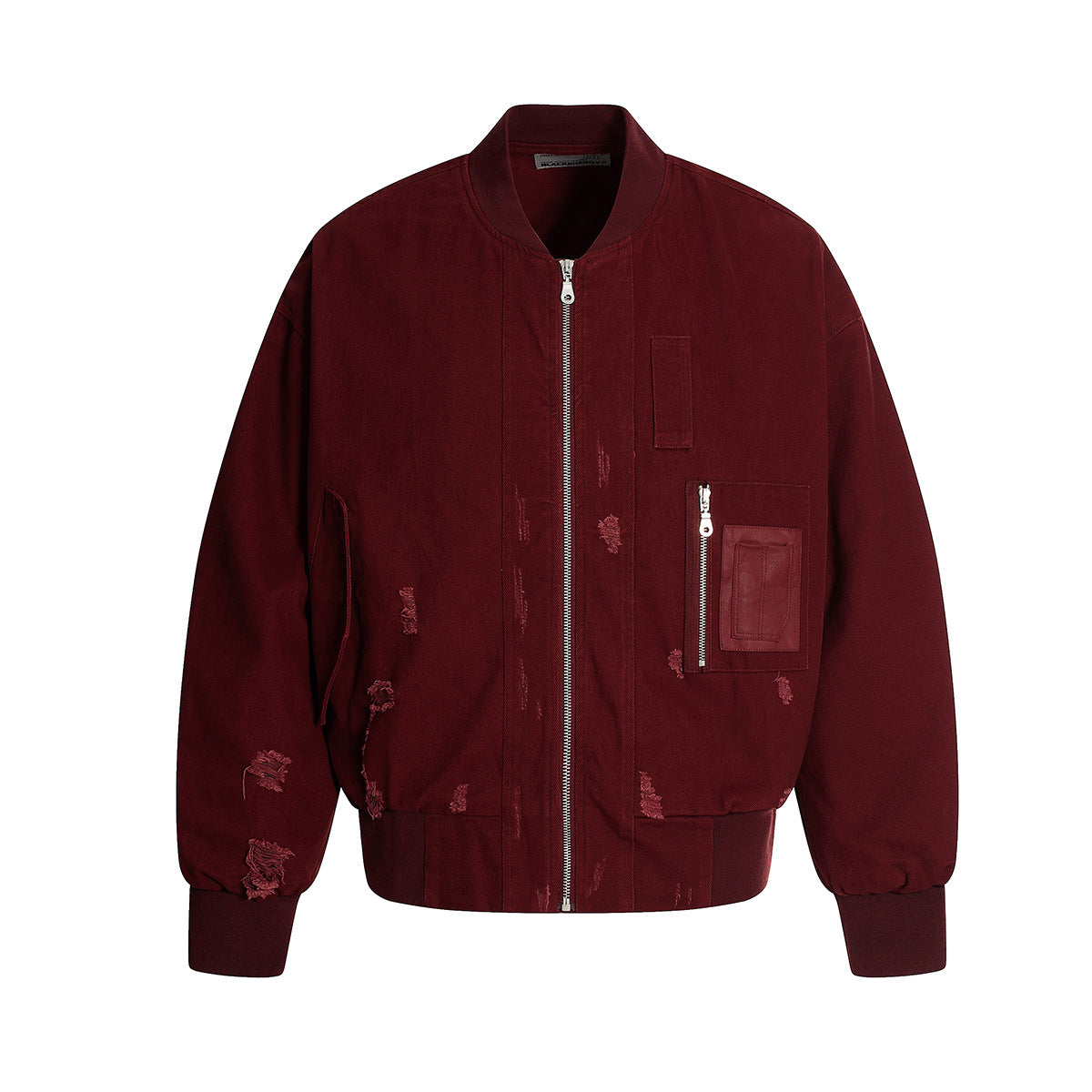 Minimalist Distressed Utility Bomber Jacket