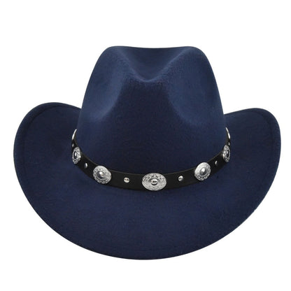 Vintage Studded Band Felt Cowboy Hat