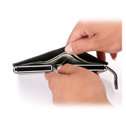 Sleek RFID Pop-Up Leather Card Wallet