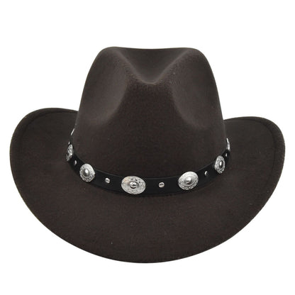 Vintage Studded Band Felt Cowboy Hat
