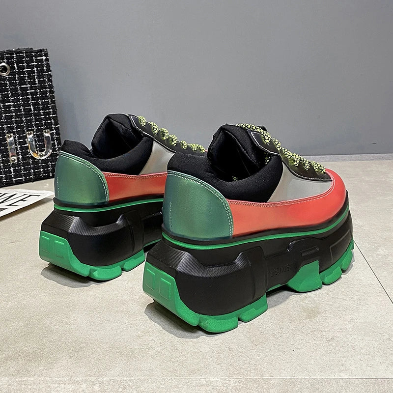 Women's Multicolor Platform Chunky Sneakers