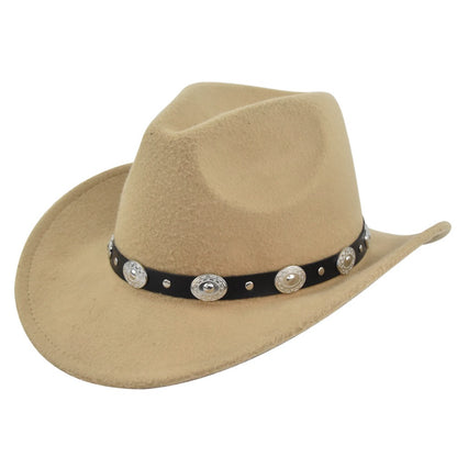 Vintage Studded Band Felt Cowboy Hat