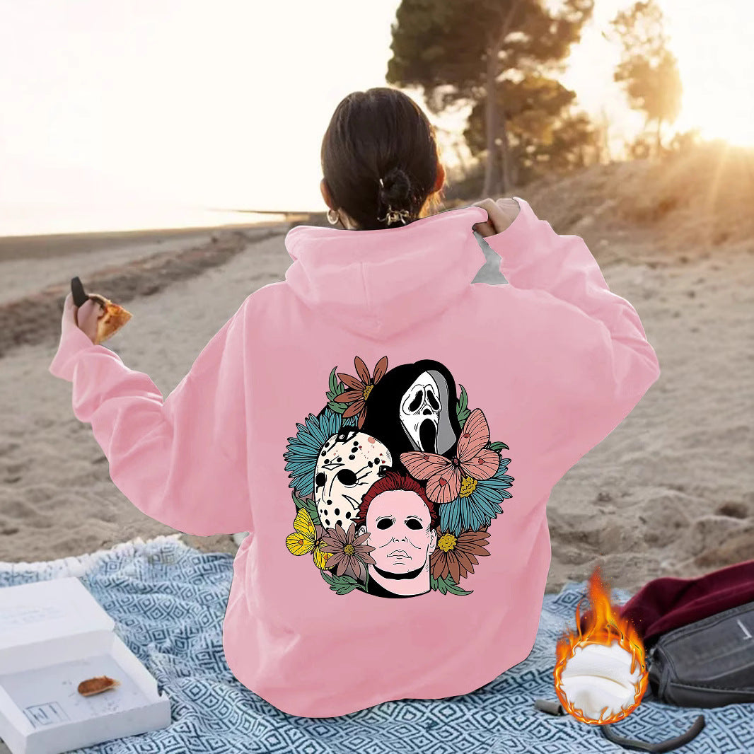 Spooky Vibes Halloween Floral Graphic Hoodie