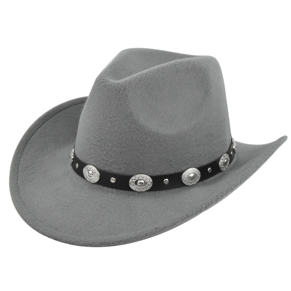 Vintage Studded Band Felt Cowboy Hat
